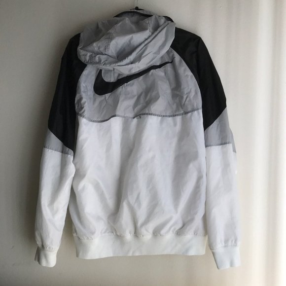 Nike Windbreaker Jacket White Gray Black Large - Picture 2 of 4